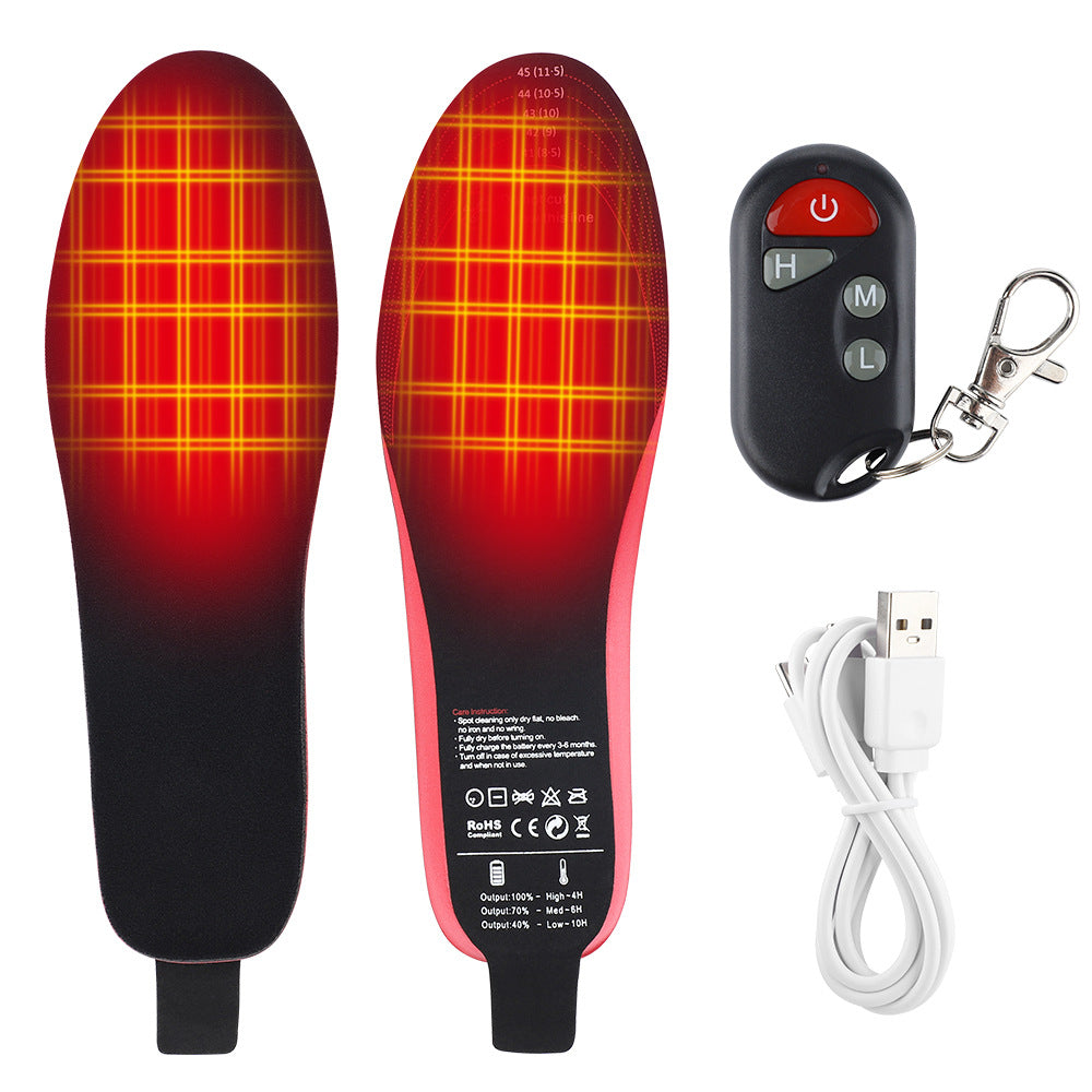 3-speed electric heating insole, USB charging heating insole, winter skiing warm insole, foot warmers for men and women