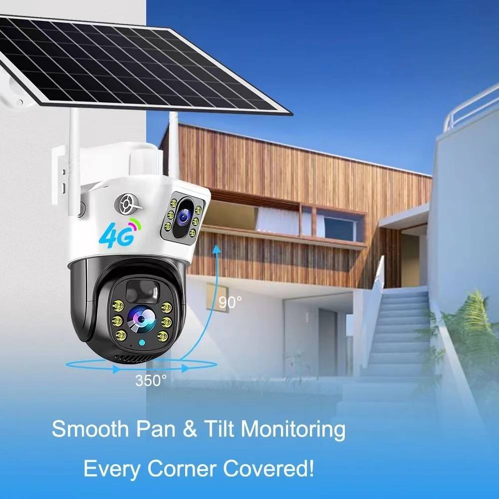 V380PRO  4G Solar Camera 4MP Dual Lens Home Security  Camera With Solar Panel