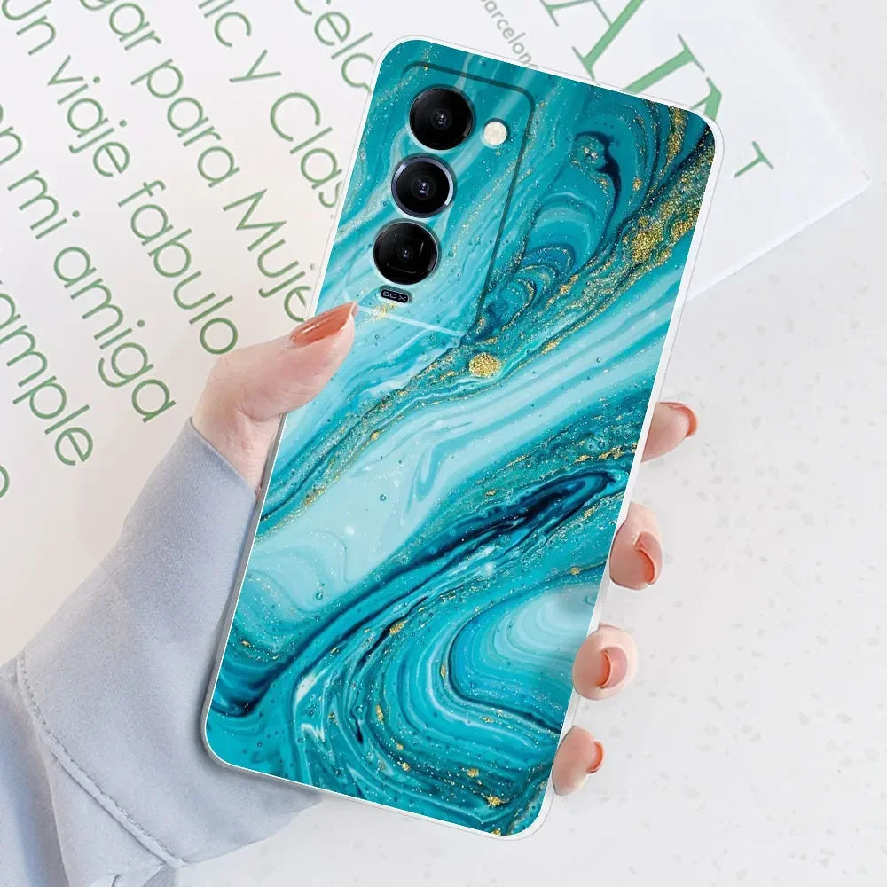 For Tecno Camon 18 Case Camon 18P Cover Marble Transparent Cases For Tecno Camon 18 P 18P Cute Silicone Clear Phone Bumper Bags