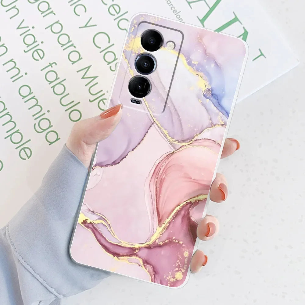 For Tecno Camon 18 Case Camon 18P Cover Marble Transparent Cases For Tecno Camon 18 P 18P Cute Silicone Clear Phone Bumper Bags