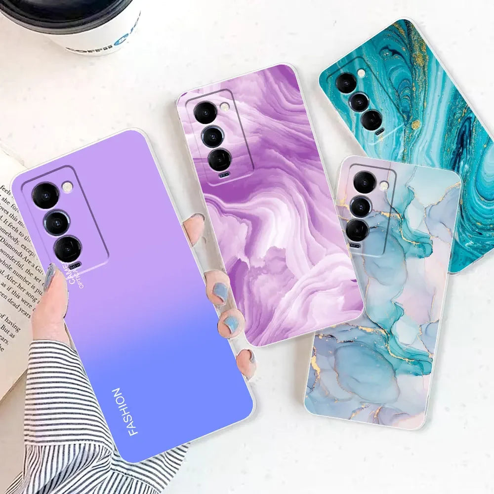 For Tecno Camon 18 Case Camon 18P Cover Marble Transparent Cases For Tecno Camon 18 P 18P Cute Silicone Clear Phone Bumper Bags